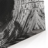 Black and White Art Canvas - Tree Ring Closeup Nature Photography Print