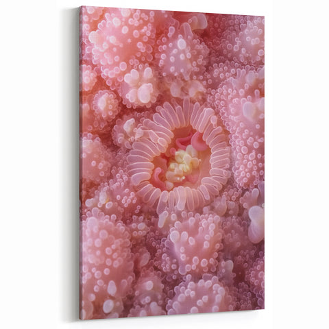 Botanical Wall Art Acrylic Glass - Pink Coral Nature Closeups Canvas