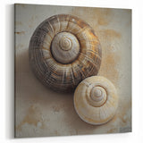 Stretched Canvas Nature Art - Spiral Shells Wall Art Acrylic Glass