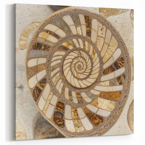 Framed Nature Photography Prints - Spiral Fossil Closeups Wall Art