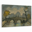 Modern Wall Art: Atmospheric Bridge Scene in Muted Gray Tones