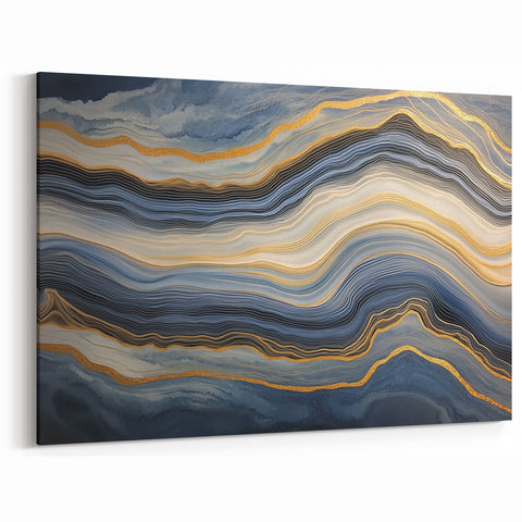 Nature Closeups Canvas Print - Abstract Blue and Gold Wall Art