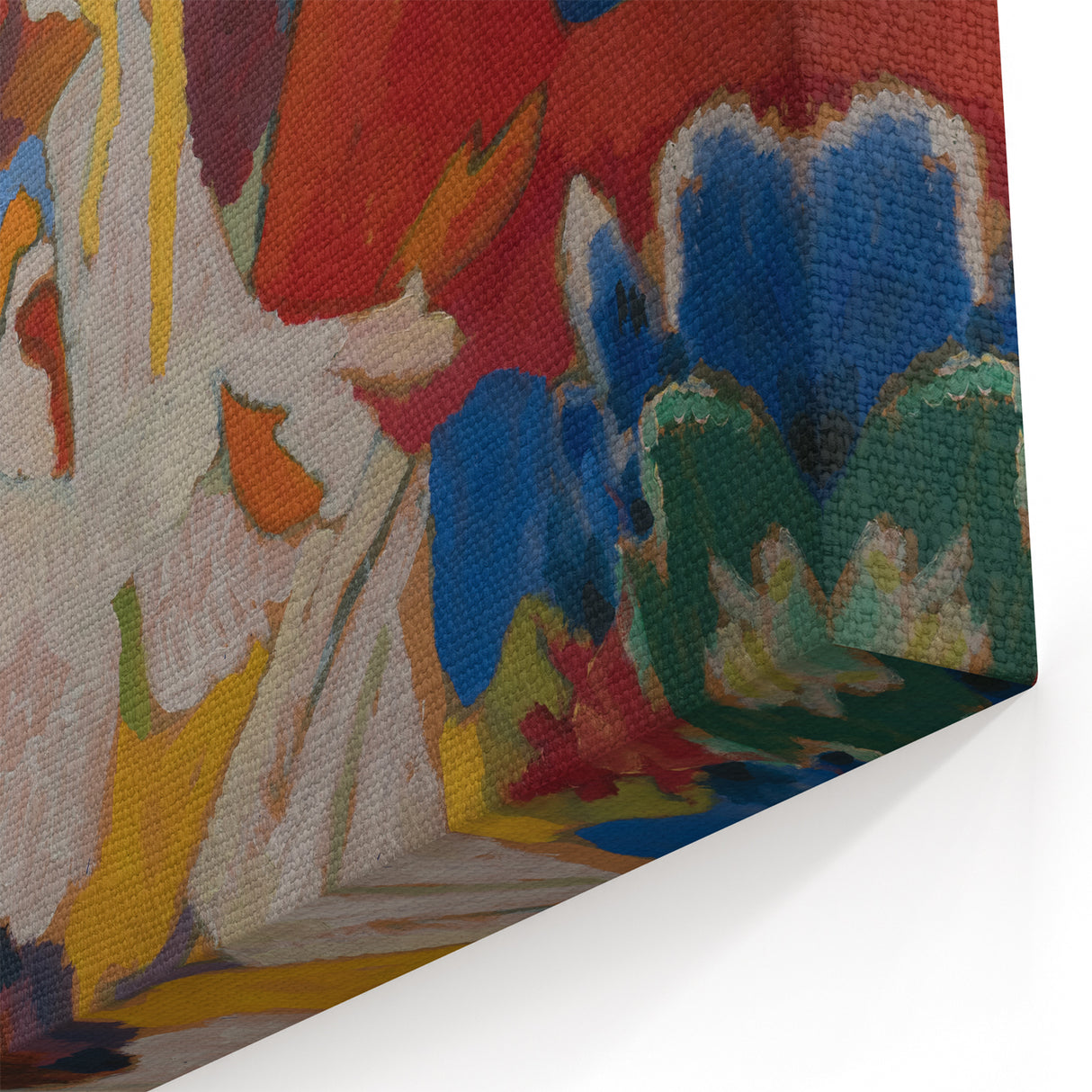 Modern Wall Art: Vibrant Abstract Oriental Scene in Bold Colors