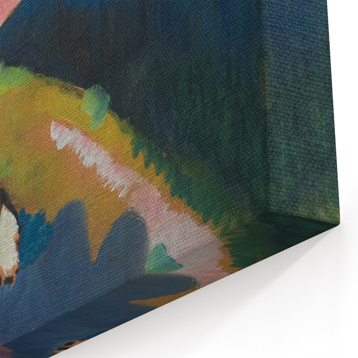 Modern Wall Art: Vibrant Abstract Mountain Landscape with a Church