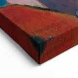 Modern Wall Art: Vibrant Abstract Mountain Landscape with a Church