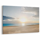 Tranquil Sunrise Beach Wall Art - Serene Ocean and Sandy Shore Decor