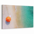Vibrant Beach Umbrella Wall Art - Sandy Shore and Turquoise Waters