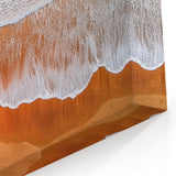 Golden Shoreline Waves Wall Art - Aerial Beach and Ocean Scene Decor