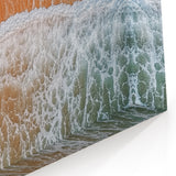 Golden Shoreline Aerial Wall Art - Vibrant Ocean Waves Beach Decor