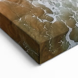 Golden Shoreline Aerial Wall Art - Vibrant Ocean Waves Beach Decor