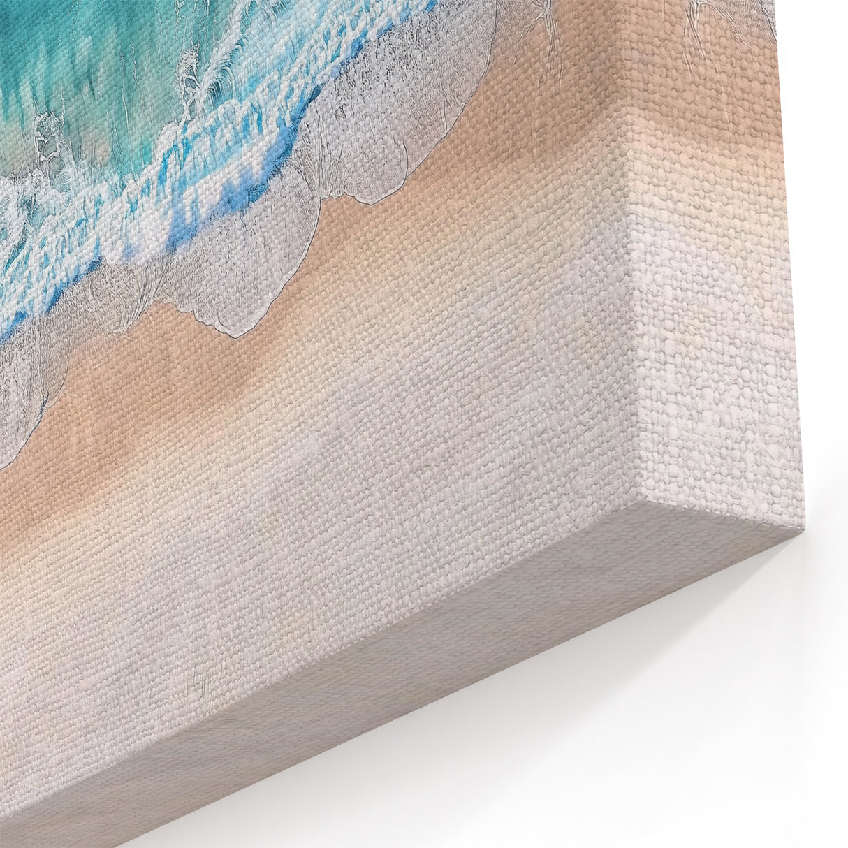 Turquoise Ocean Waves Wall Art - Aerial Beach Scene with Sandy Shores