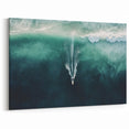 Surfer in Emerald Waves Wall Art - Aerial Ocean Adventure Decor