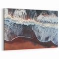 Dramatic Crimson Waves Wall Art - Aerial Beach and Ocean Scene Decor