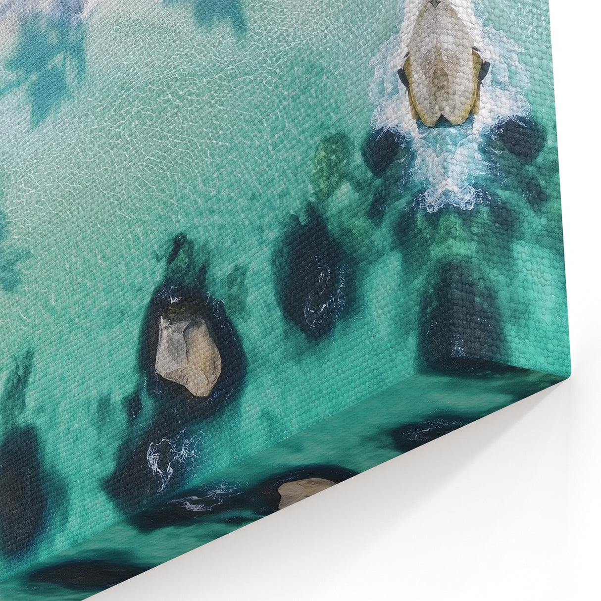 Tropical Paradise Aerial Wall Art - Lush Palms and Turquoise Waters