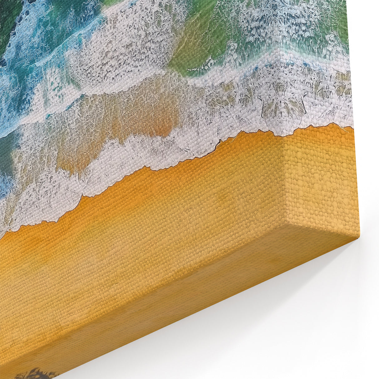 Golden Beach and Forest Aerial Wall Art - Vibrant Coastal Scene Decor