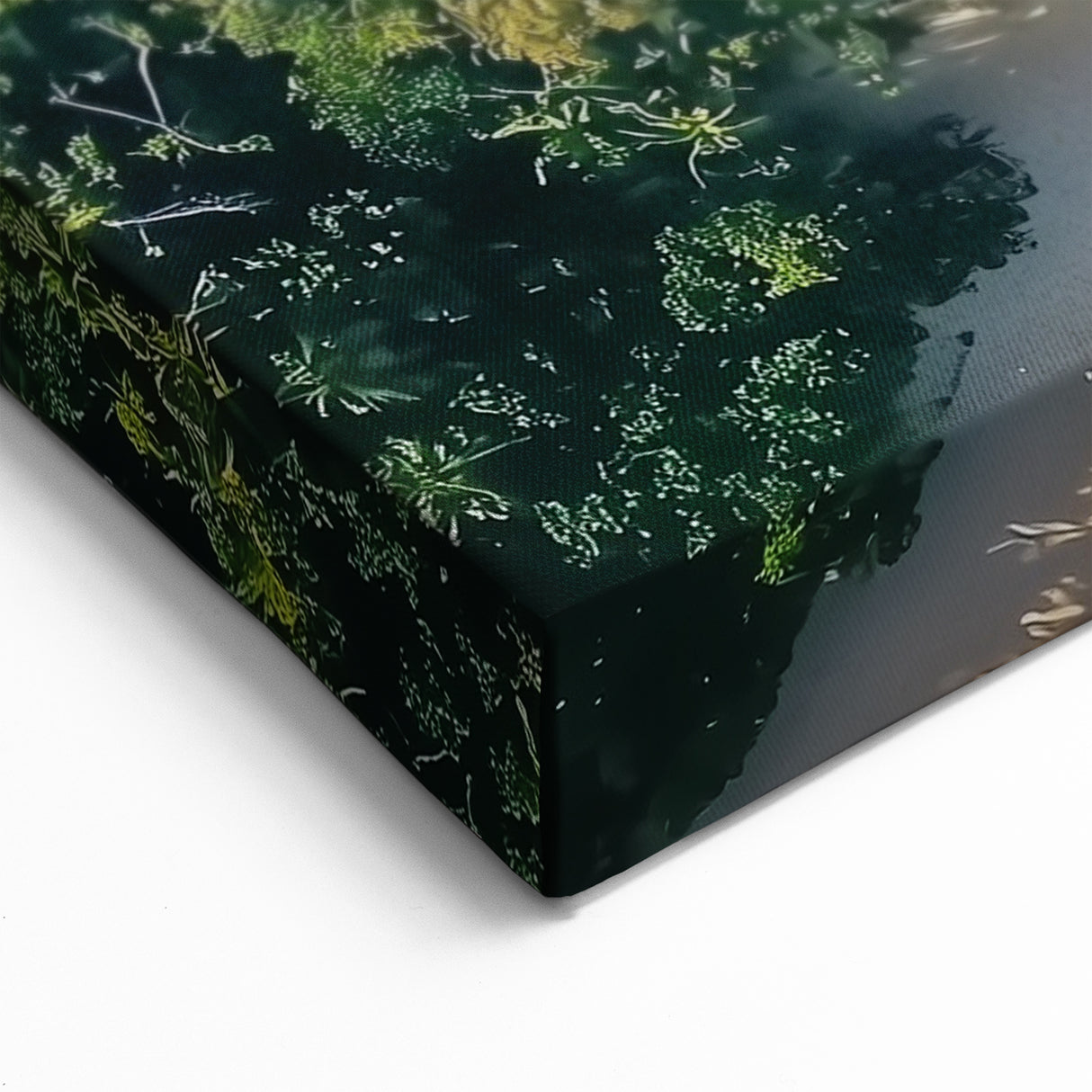 Golden Beach and Forest Aerial Wall Art - Vibrant Coastal Scene Decor