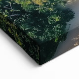 Golden Beach and Forest Aerial Wall Art - Vibrant Coastal Scene Decor