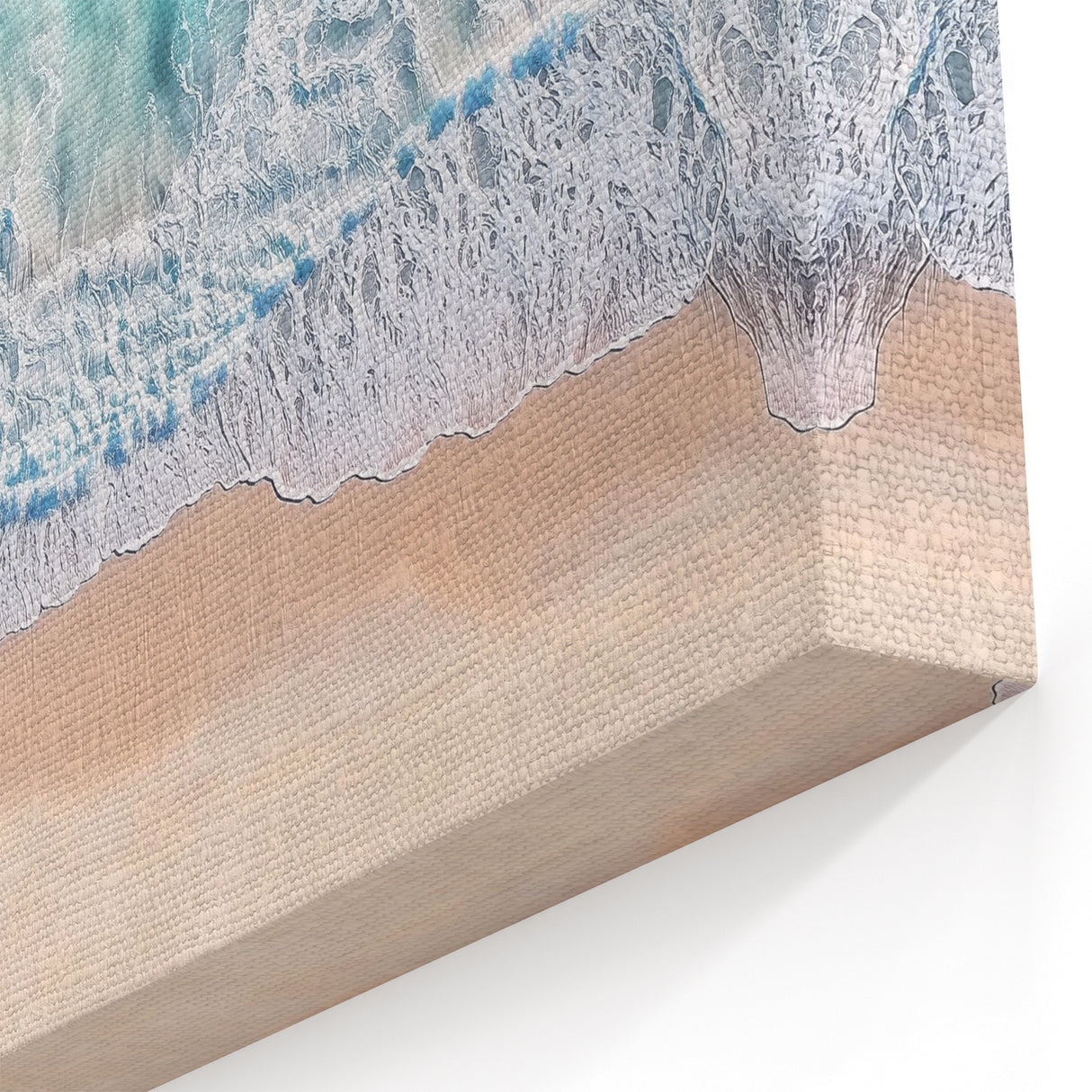 Turquoise Ocean Waves Wall Art - Aerial Sandy Shoreline Decor