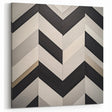 Geometric Abstract Wall Art - Black and White Chevron Pattern Design