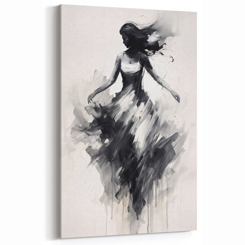 Abstract Human Figures in Motion - Modern Black and White Figurative Art