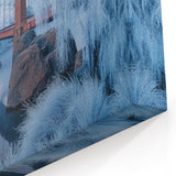 Winter Wonderland Bridge Wall Art - Frosted Landscape Canvas Print