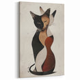 Abstract Figurative Cat Art - Modern Dual-Tone Feline Wall Decor