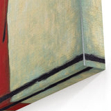 Figurative Abstract Canvas Art - Minimalist Red Silhouette Design