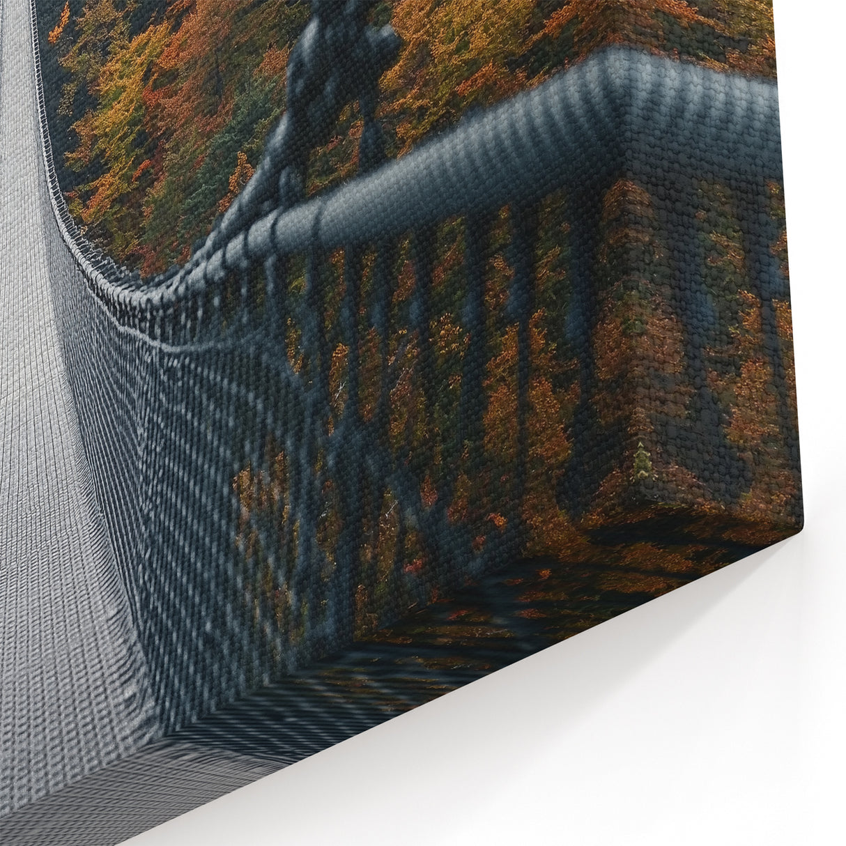 Autumn Forest Suspension Bridge Wall Art - Fall Canvas Print