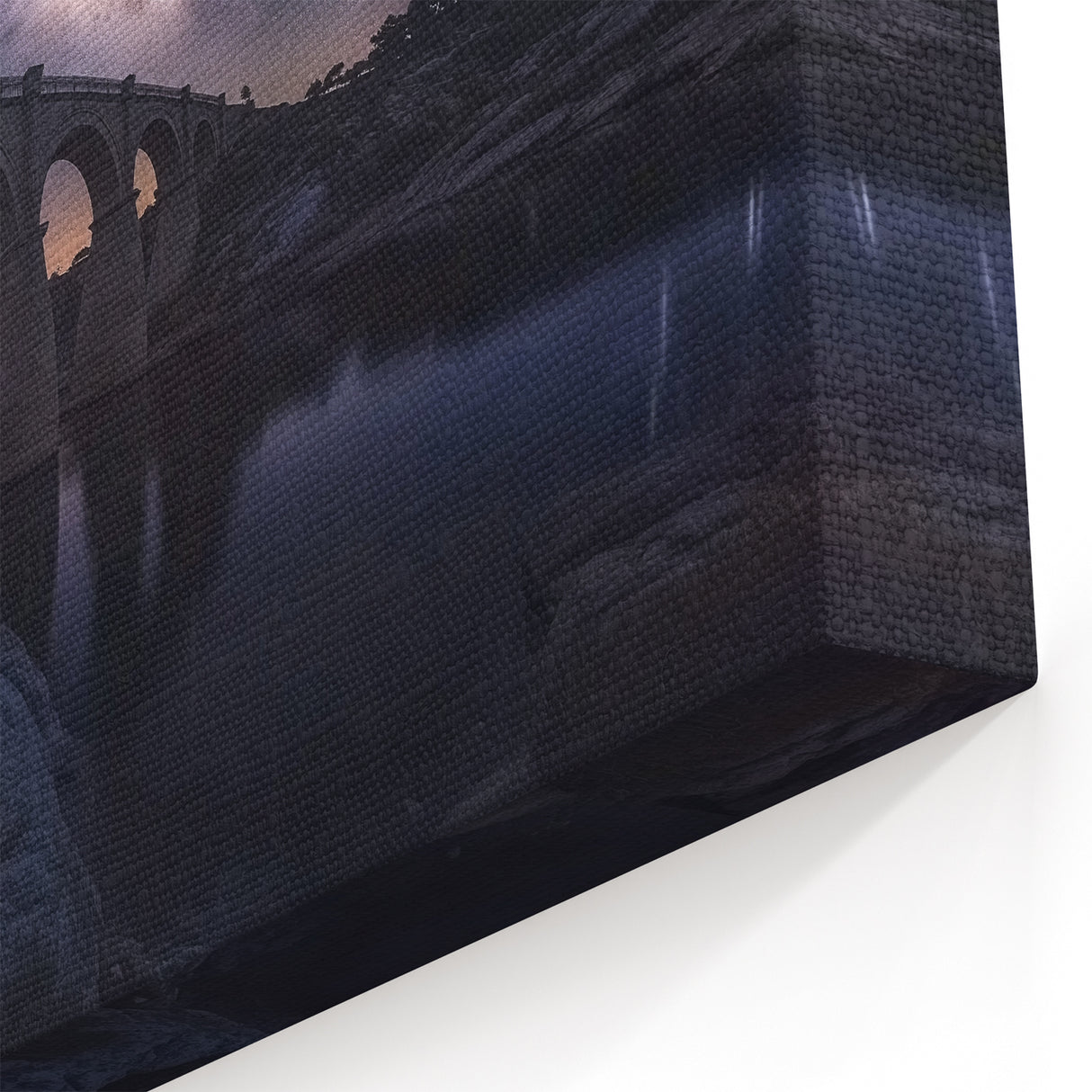 Starry Night Bridge Wall Art - Milky Way Landscape Canvas Print