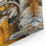 Autumn Stone Bridge Wall Art - Vibrant Fall Canvas Print