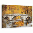 Autumn Stone Bridge Wall Art - Warm Fall Foliage Canvas Print