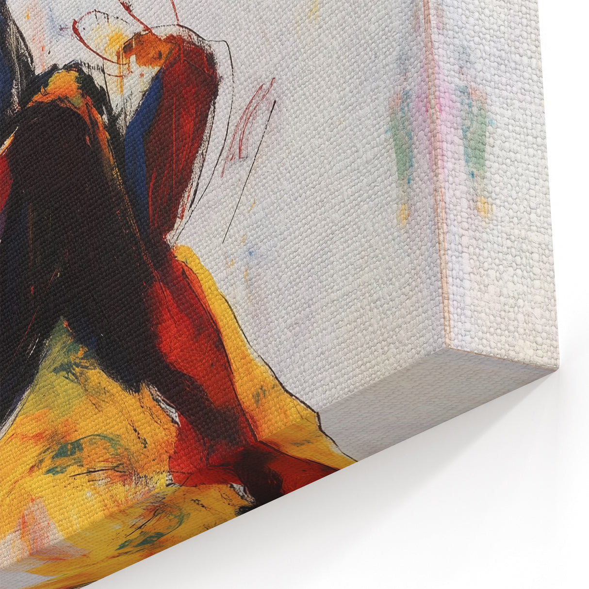 Figurative Abstract Canvas Art - Bold Human Form in Vivid Colors