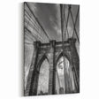 Brooklyn Bridge Wall Art - Black and White Architectural Canvas Print