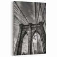 Brooklyn Bridge Wall Art - Black and White Architectural Canvas Print