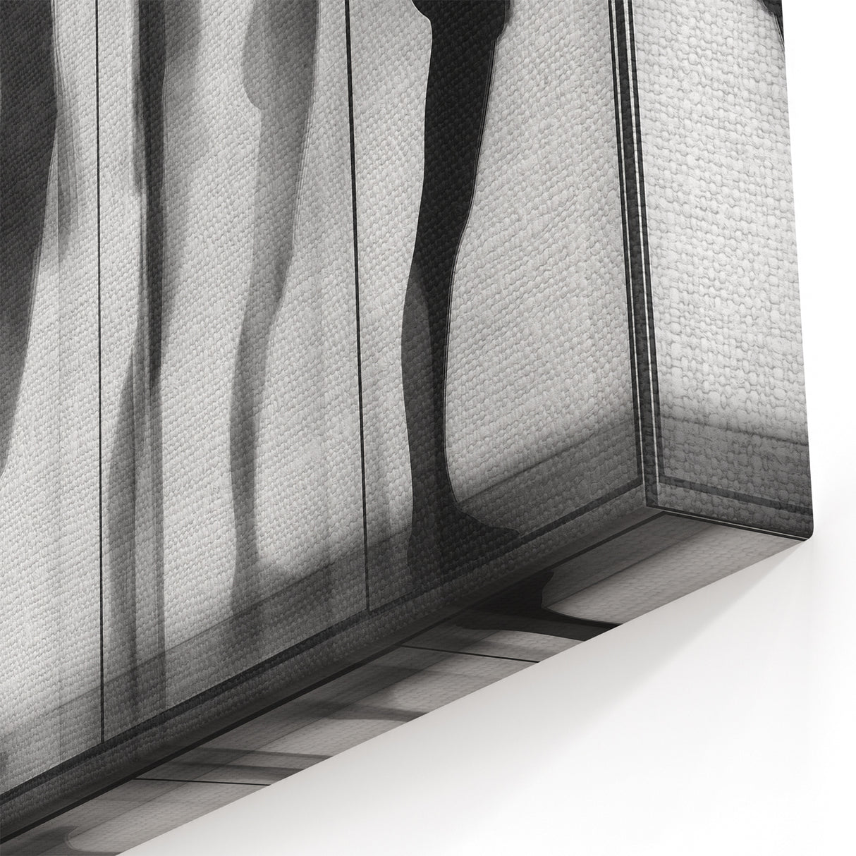 Abstract Human Figures Canvas - Modern Monochrome Silhouette Art