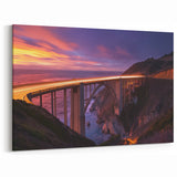 Bixby Bridge Wall Art - Sunset Coastal Landscape Canvas Print