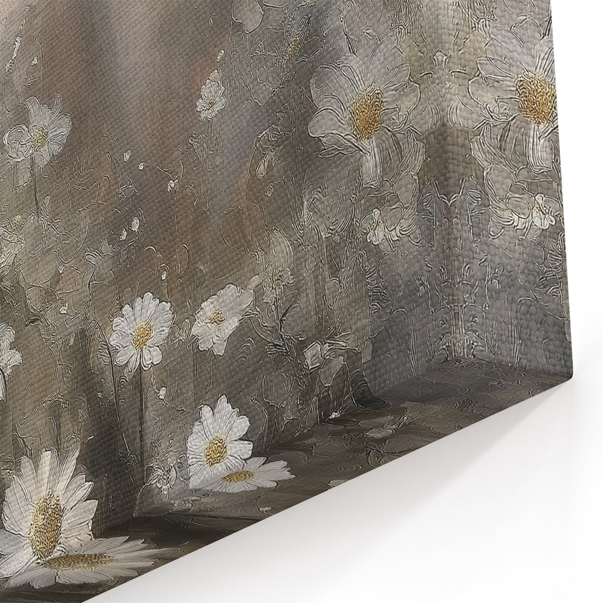 Contemporary Figurative Canvas Art - Graceful Woman with Flowers