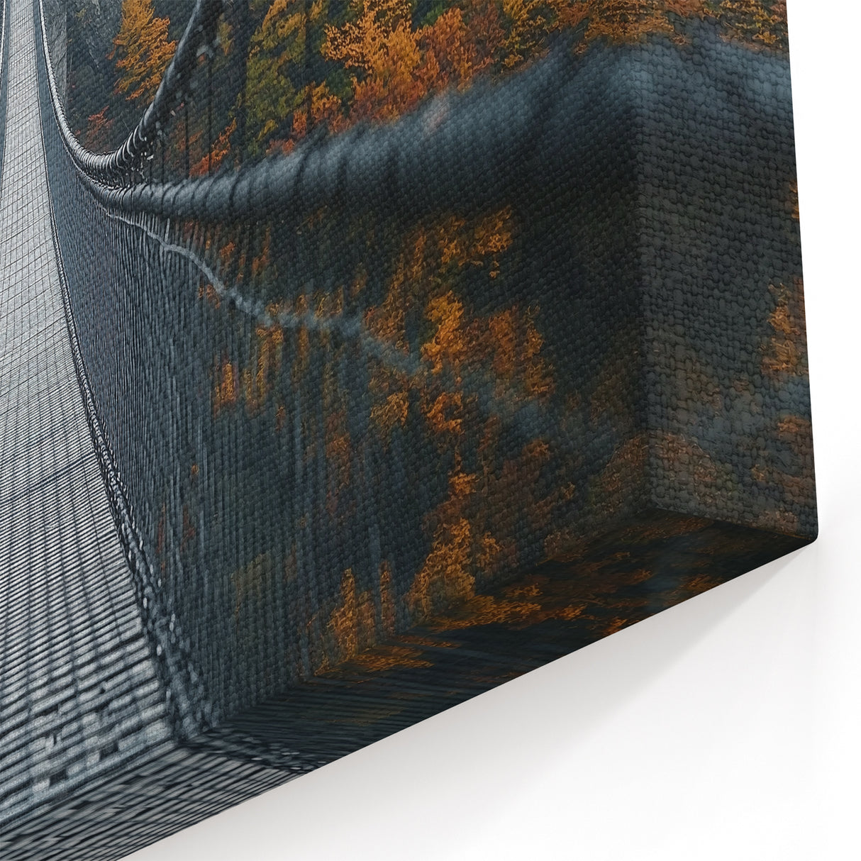 Suspension Bridge Wall Art - Autumn Landscape Canvas Prints