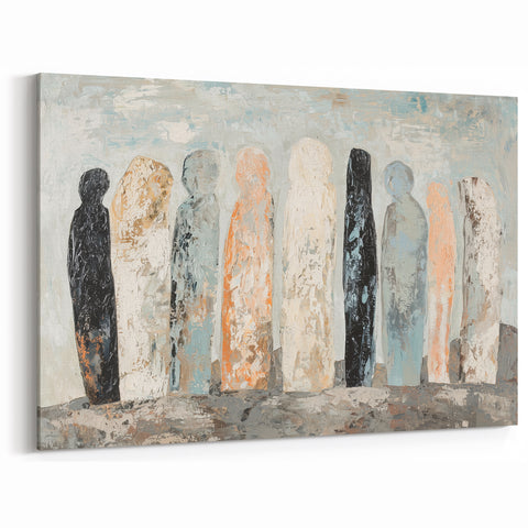 Abstract Human Figures - Modern Figurative Wall Decor in Neutral Tones