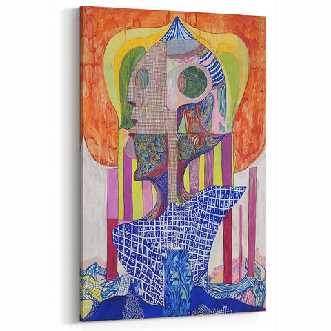 Colorful Figurative Abstract Canvas - Artistic Human Figure Wall Art
