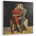 Abstract Human Figures Canvas - Modern Figurative Wall Decor in Warm Tones
