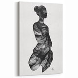 Black and White Figurative Art - Abstract Human Silhouette Wall Decor