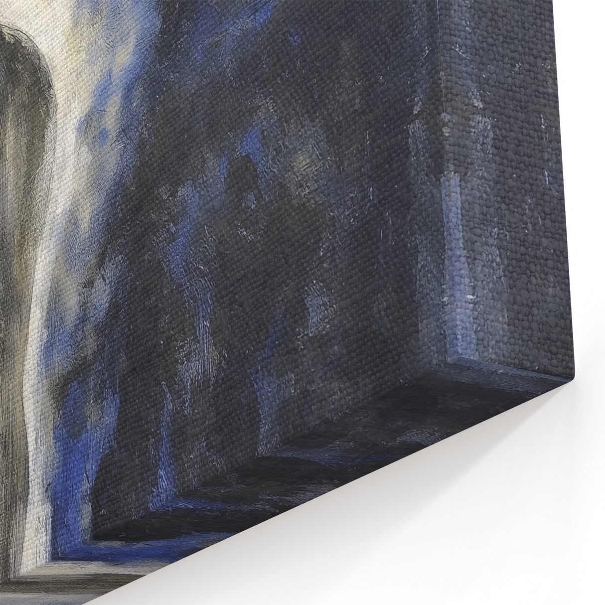 Abstract Ballerina Wall Art - Modern Figurative Canvas in Blue and Gold