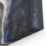 Abstract Ballerina Wall Art - Modern Figurative Canvas in Blue and Gold