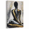 Modern Abstract Figurative Art - Black and Gold Human Silhouette Canvas