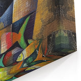 Colorful Figurative Wall Art - Abstract Modern Human Figures with Fish