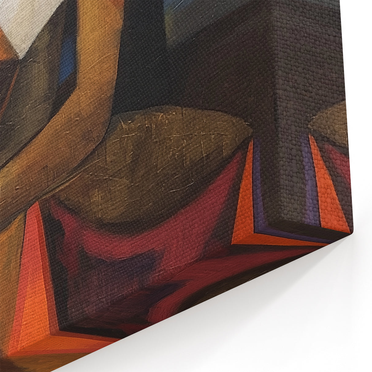 Cubist Figurative Abstract Art - Modern Canvas with Warm Earthy Tones
