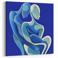 Modern Blue Figurative Canvas - Abstract Human Figures in Gradient Tones