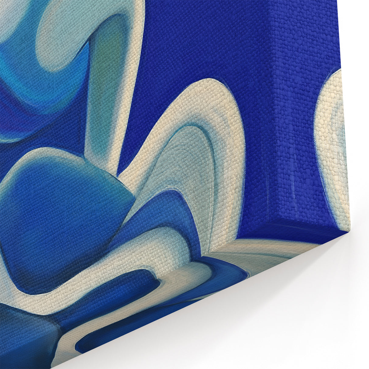 Modern Blue Figurative Canvas - Abstract Human Figures in Gradient Tones