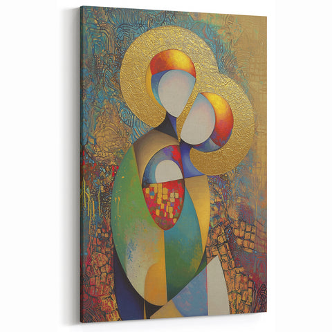 Modern Figurative Canvas Art - Vibrant Abstract Family Design
